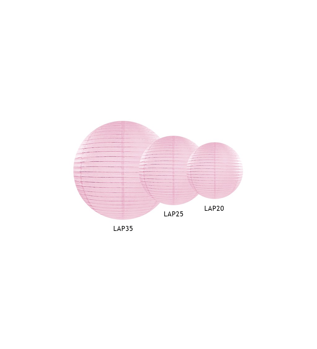 Lampion kulatý - světle růžový