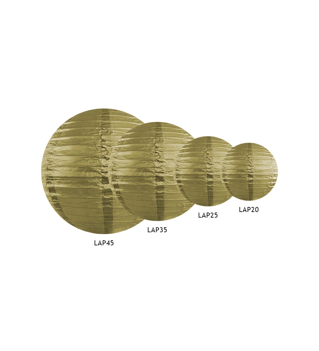 Papírový lampion - zlatý 35cm