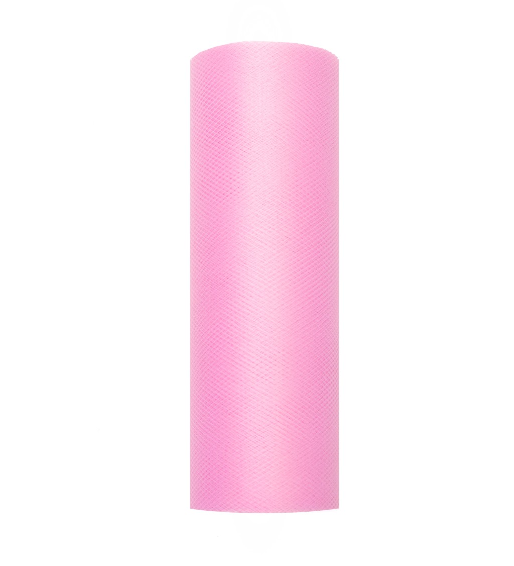 Dekorační tyl - světle ružový, 15 cm