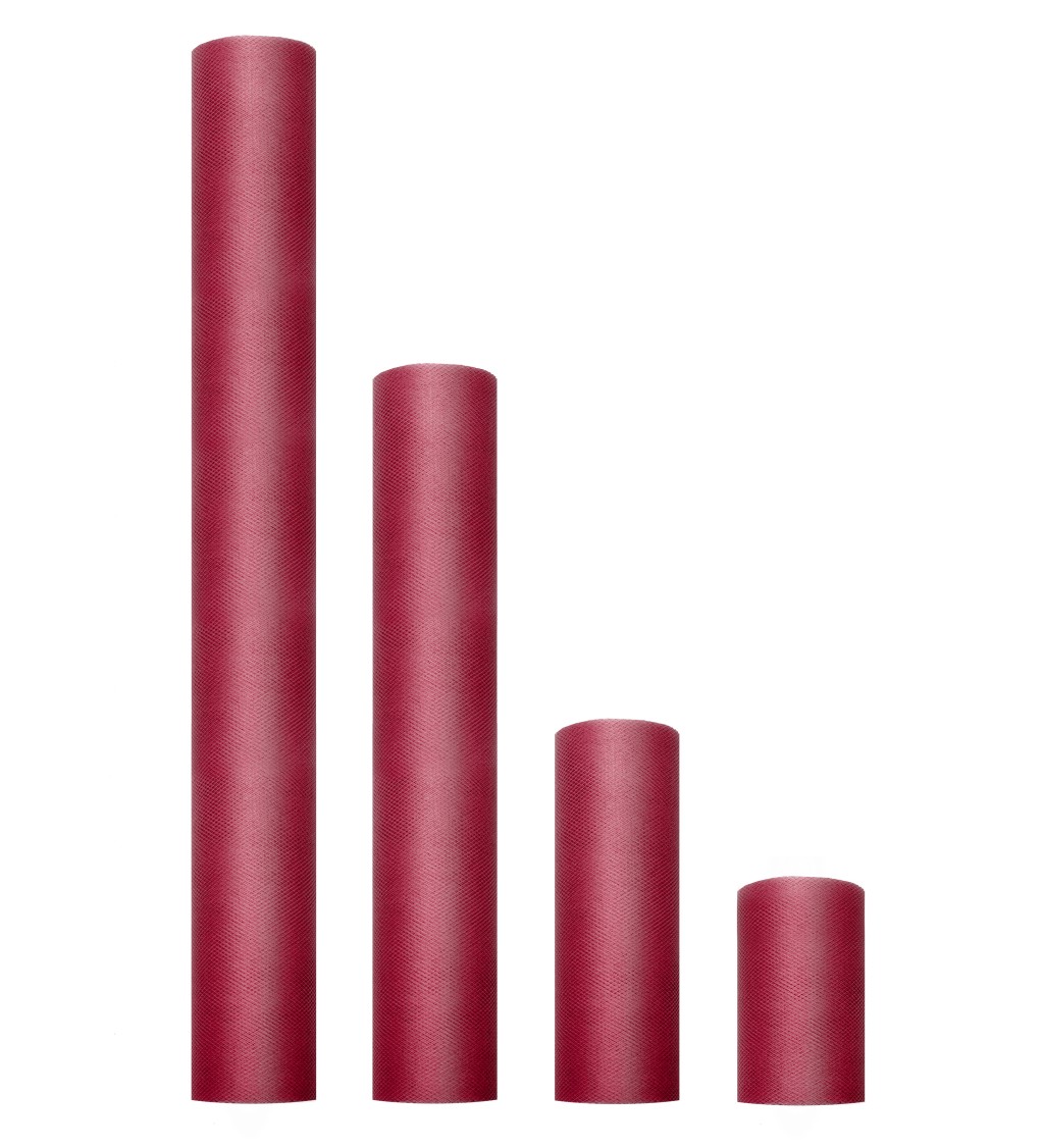 Dekorační tyl - tmavě červený, 15 cm