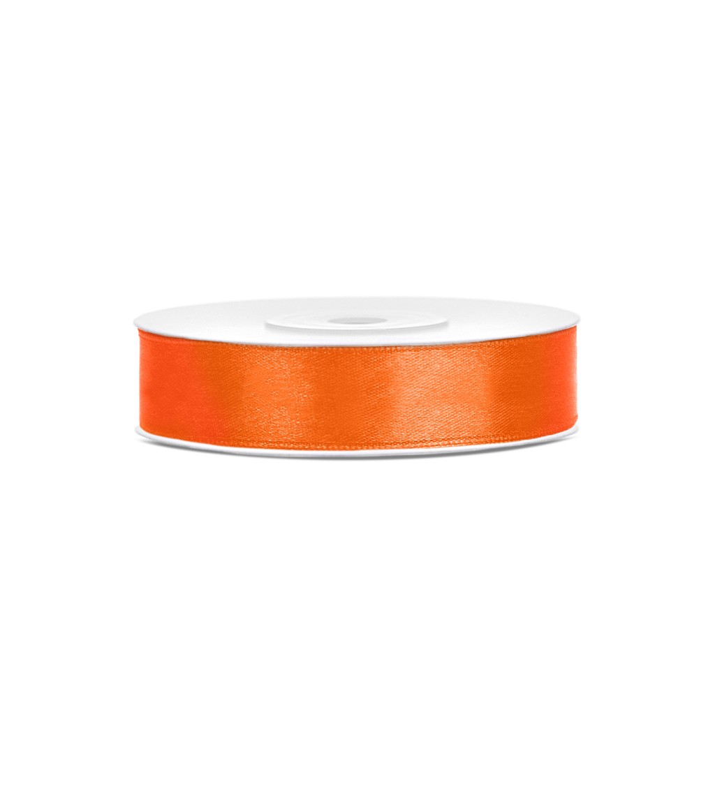 Saténová stuha - 12 mm - oranžová