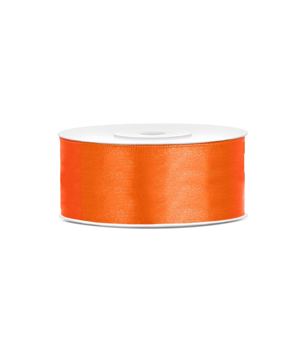 Saténová stuha - 25 mm - oranžová