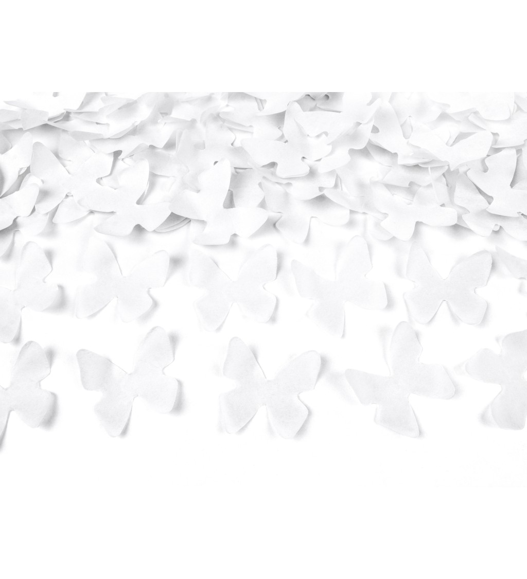Vystřelovací konfety - bílí motýli
