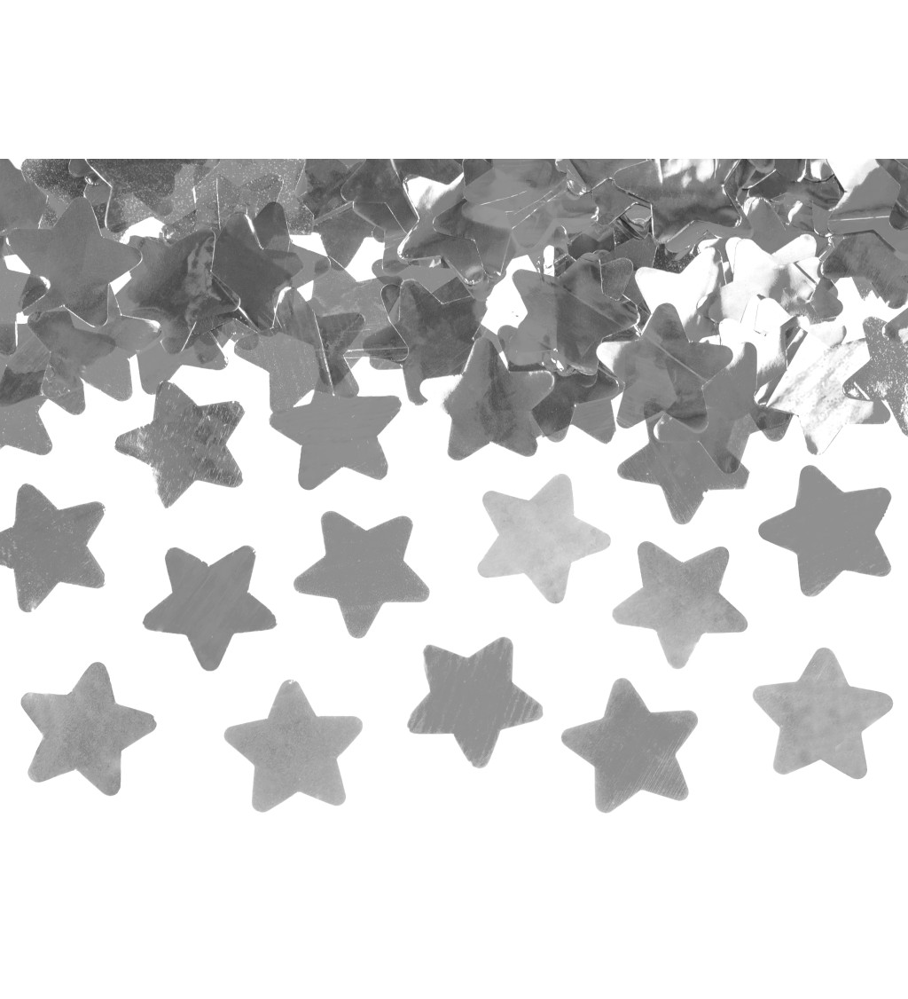 Vystřelovací konfety hvězdičky - stříbrné
