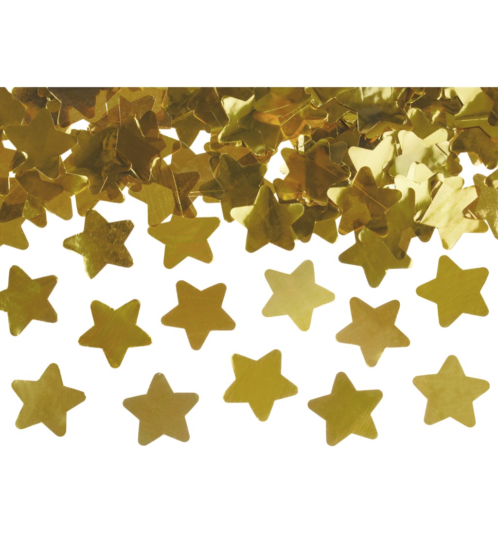 Vystřelovací konfety hvězdičky - zlaté