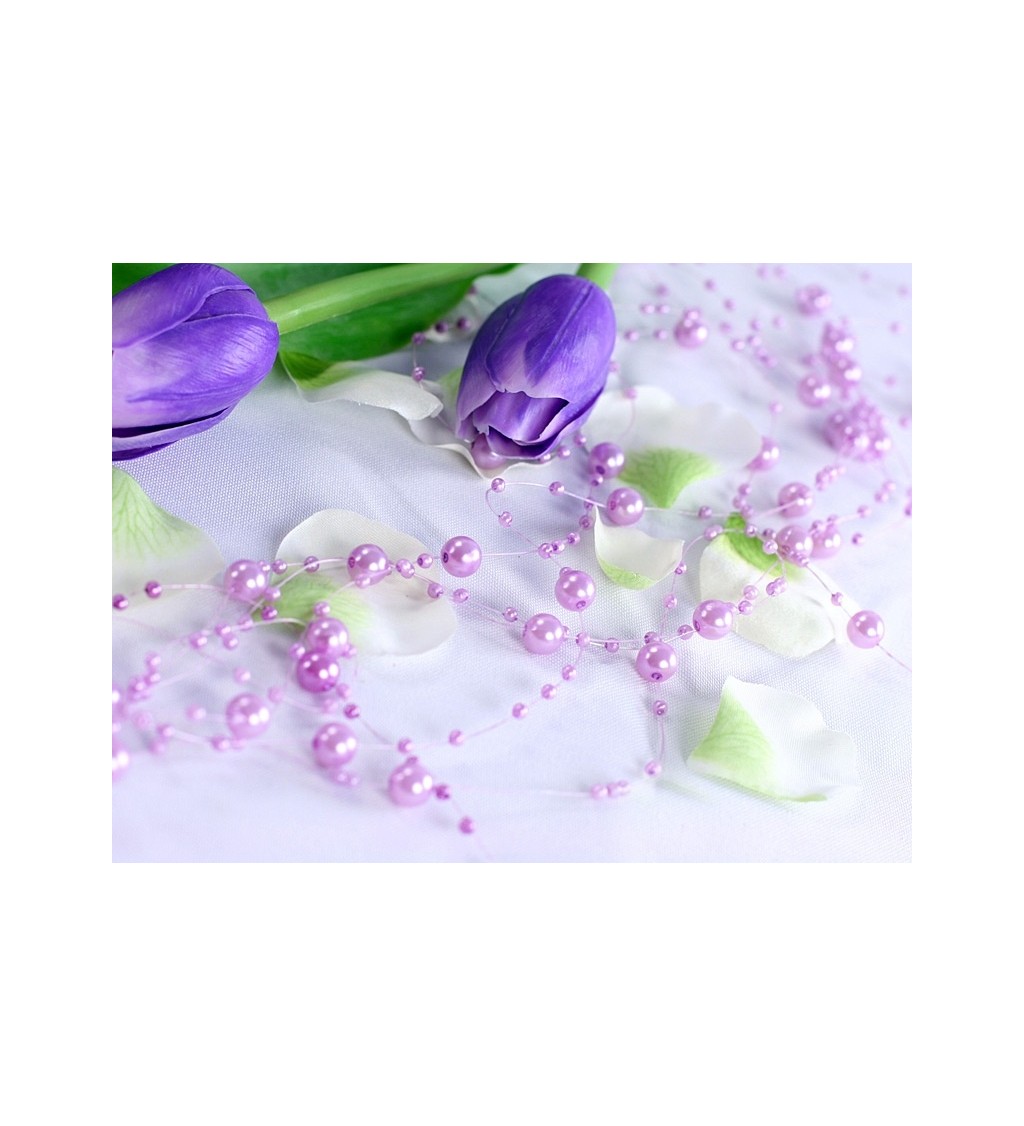 Girlanda - perličky - světle fialová