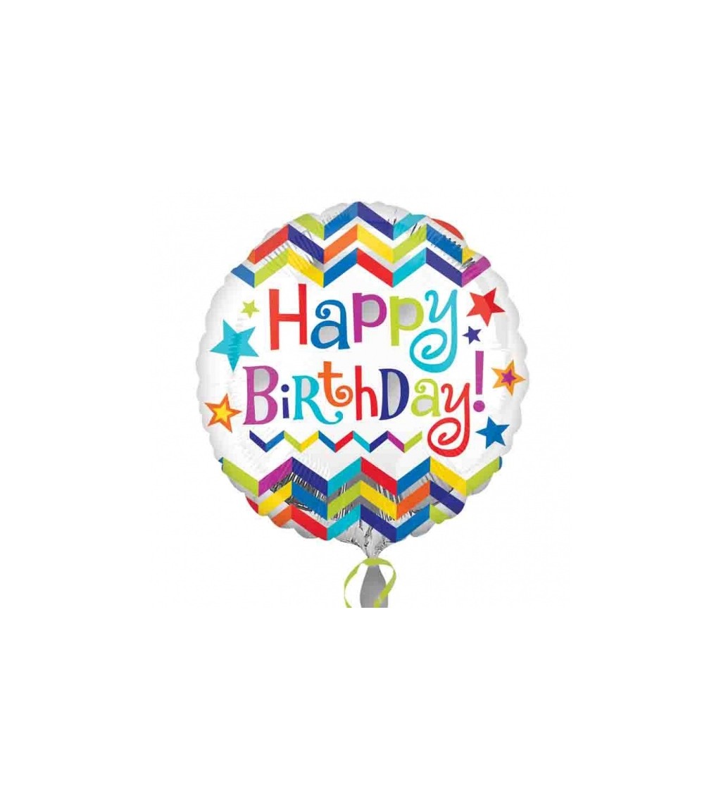 Fóliový balónek standard - Happy Birthday III.