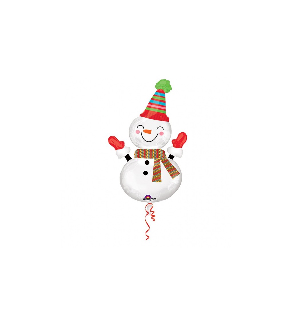 Fóliový balonek - Usměvavý sněhulák