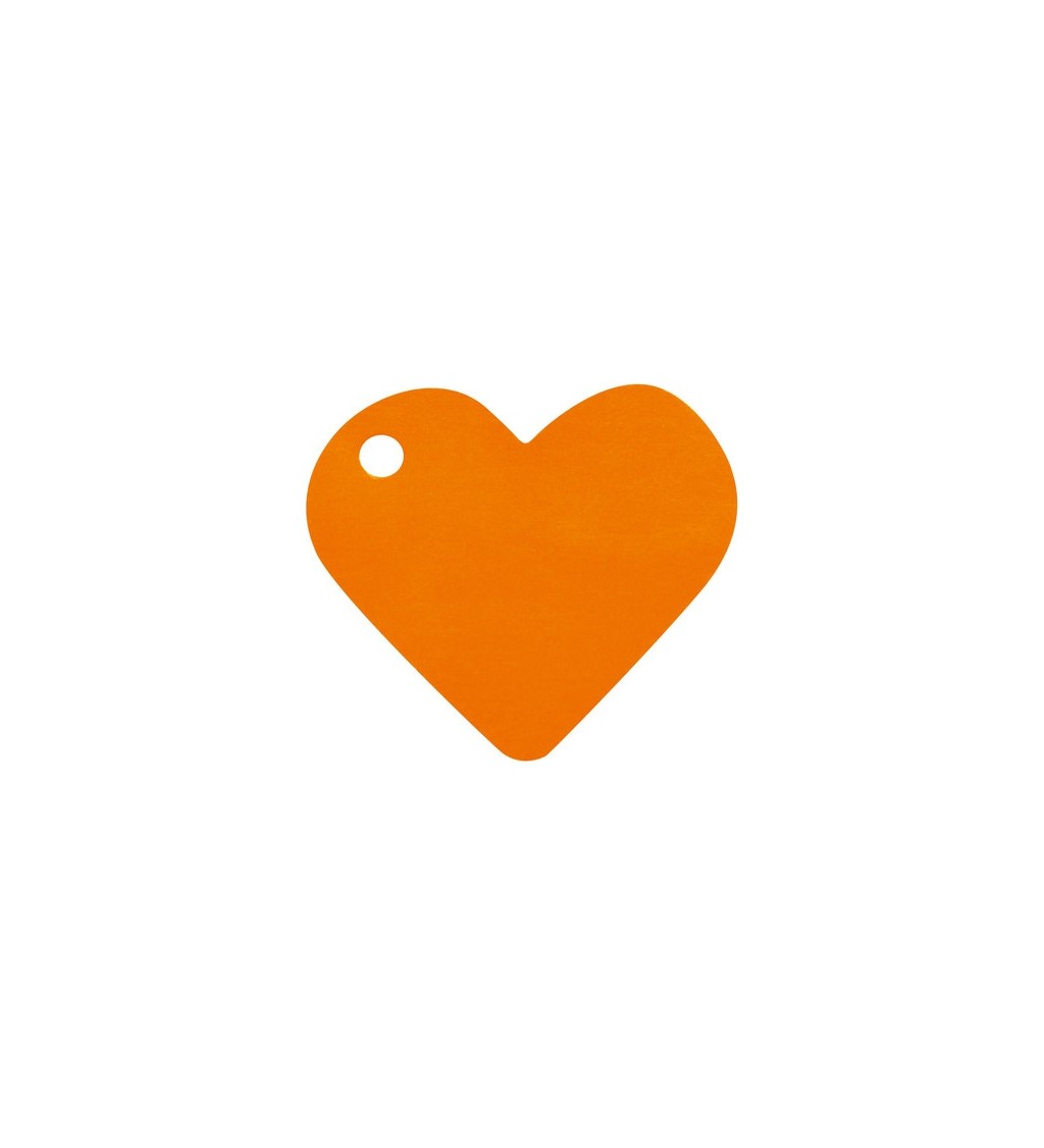 Jmenovka srdce - oranžová