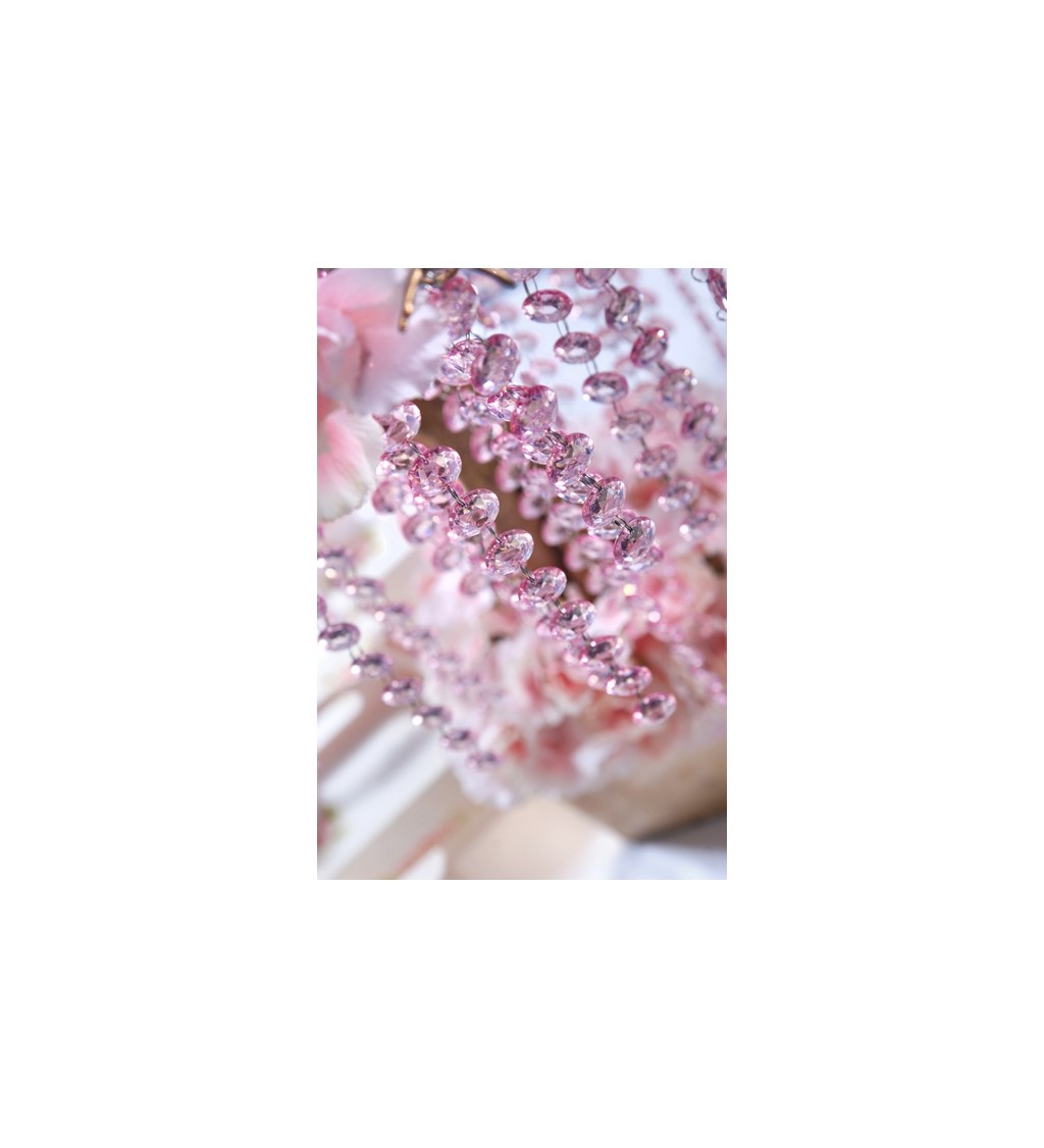 Girlanda světle růžové krystaly