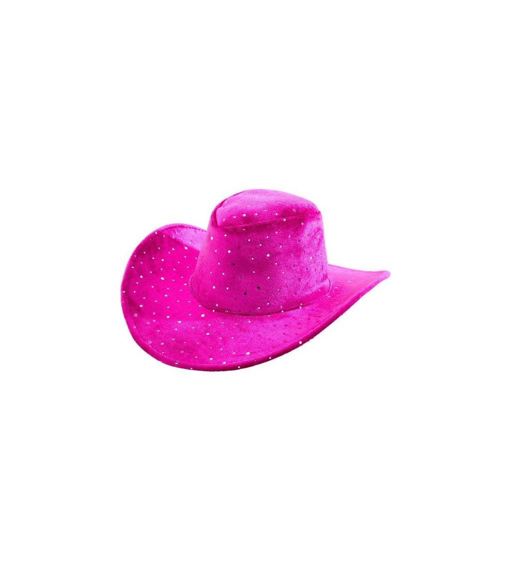 Kovbojský klobouk s puntíky - růžový