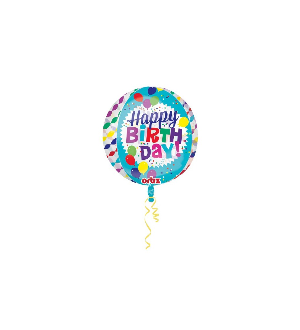 Fóliový balónek Happy Birthday - kulatý