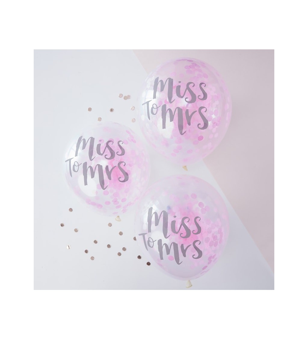 Balónky s konfetami - Miss to Mrs