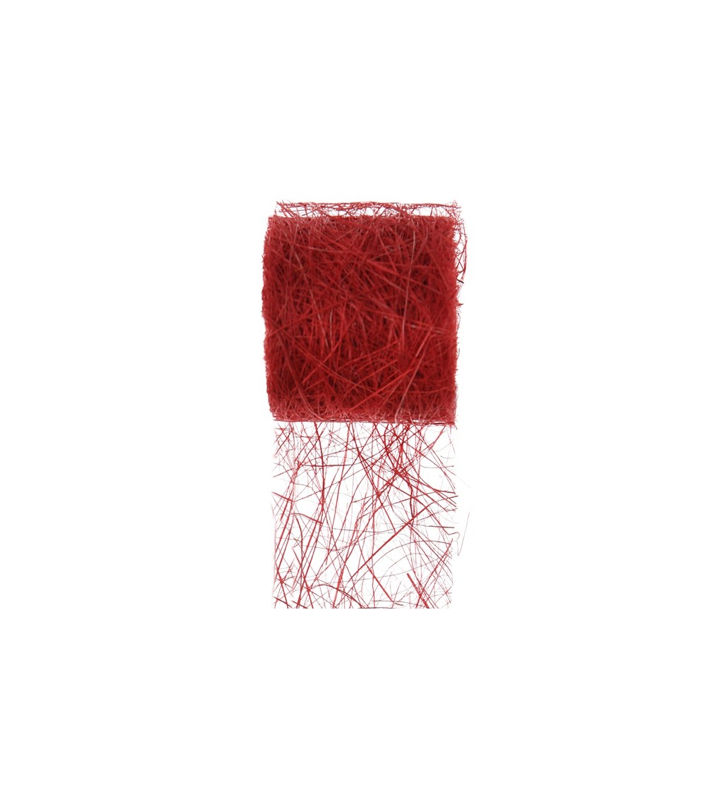Dekorativní stuha - dřevitá vlna - červená
