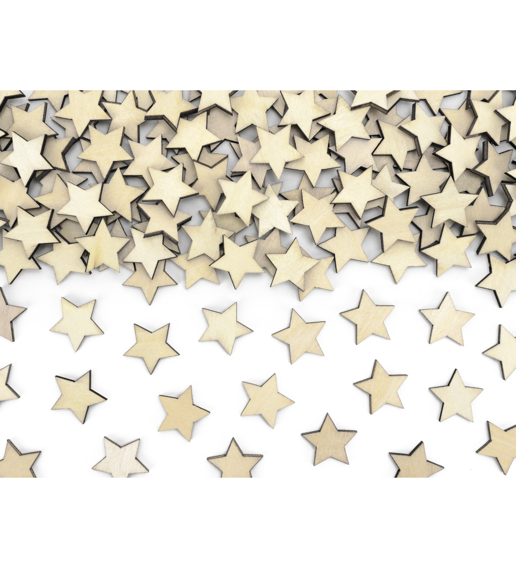 Dřevěné konfety - hvězdičky