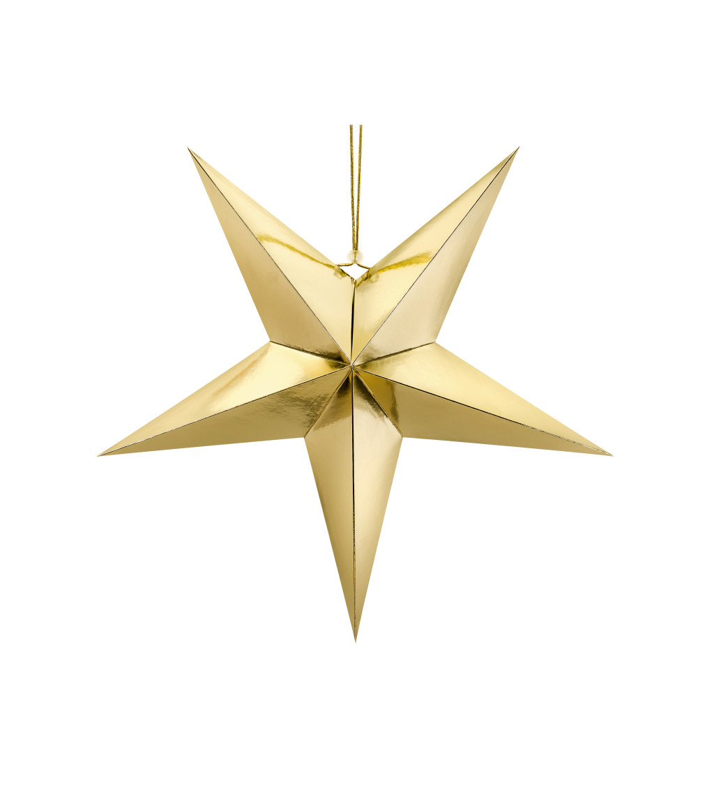 Papírová hvězda - zlatá 70cm