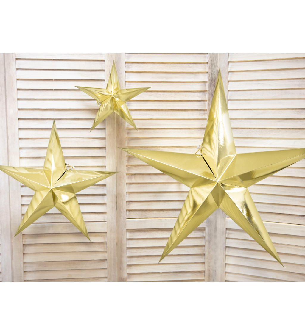 Papírová hvězda - zlatá 70cm