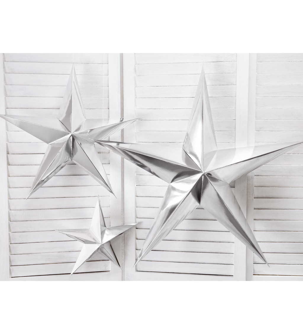 Papírová hvězda - stříbrná 70cm
