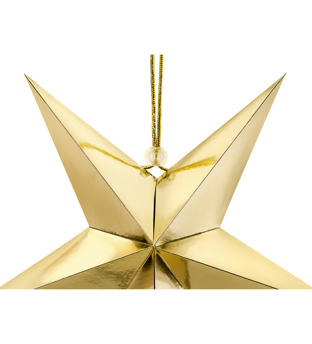 Papírová hvězda - zlatá 30cm