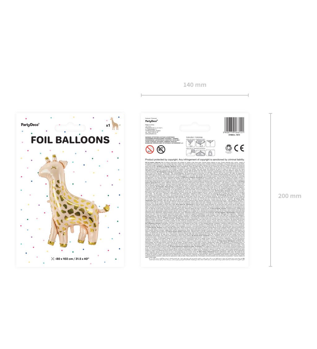 Fóliový balónek Žirafa