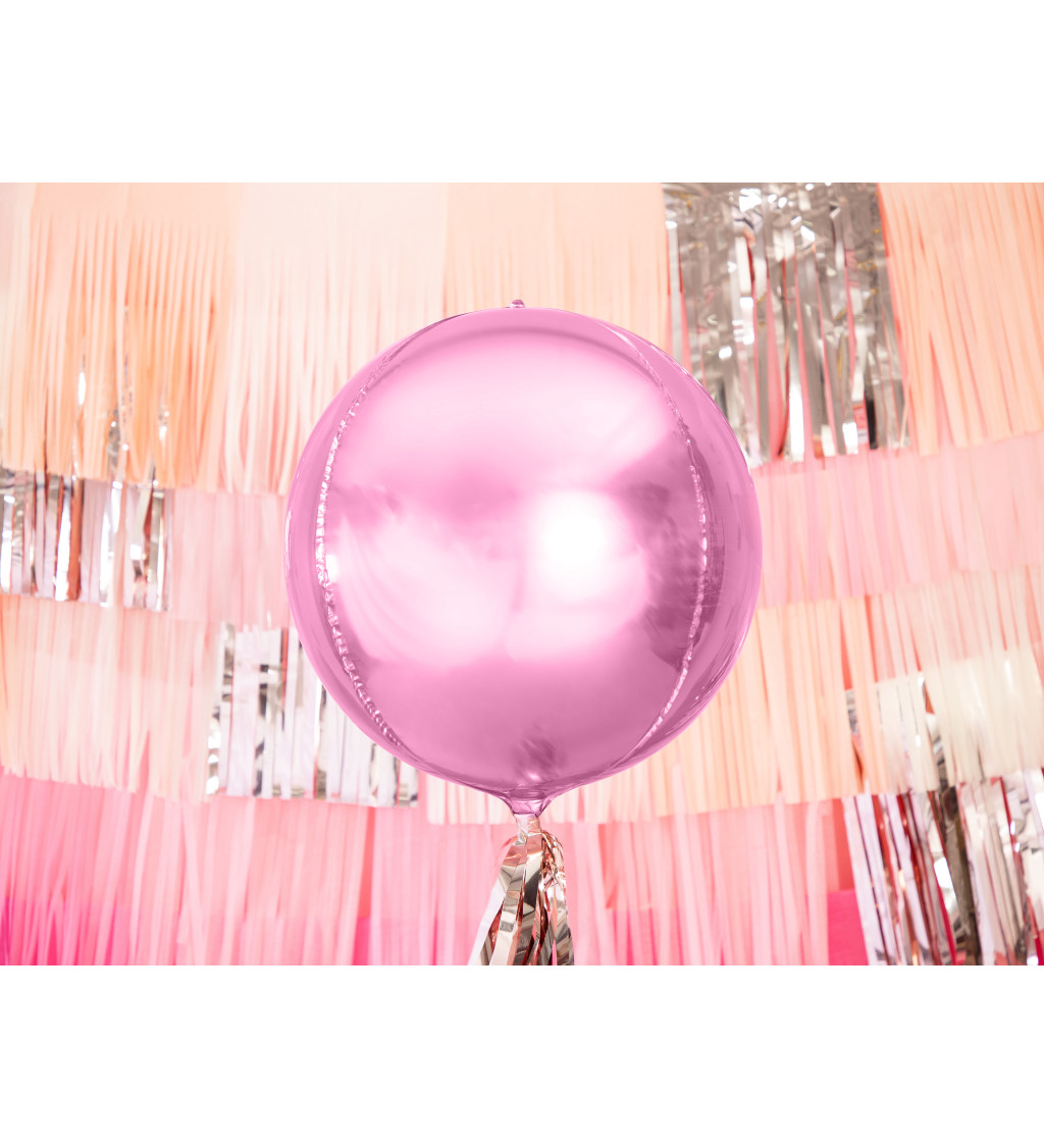 Kulatý fóliový balónek - růžový