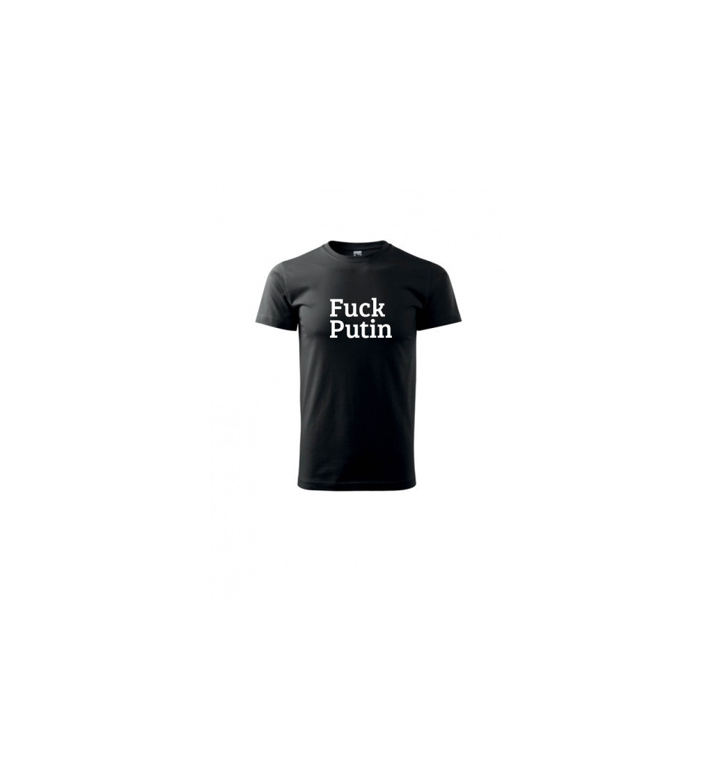Černé tričko s nápisem Fuck Putin