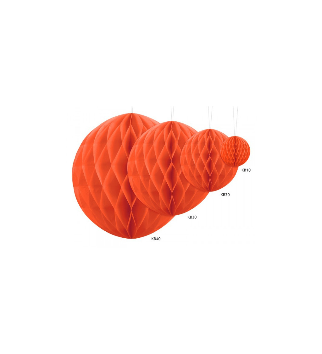 Papírová koule - oranžová, 20 cm