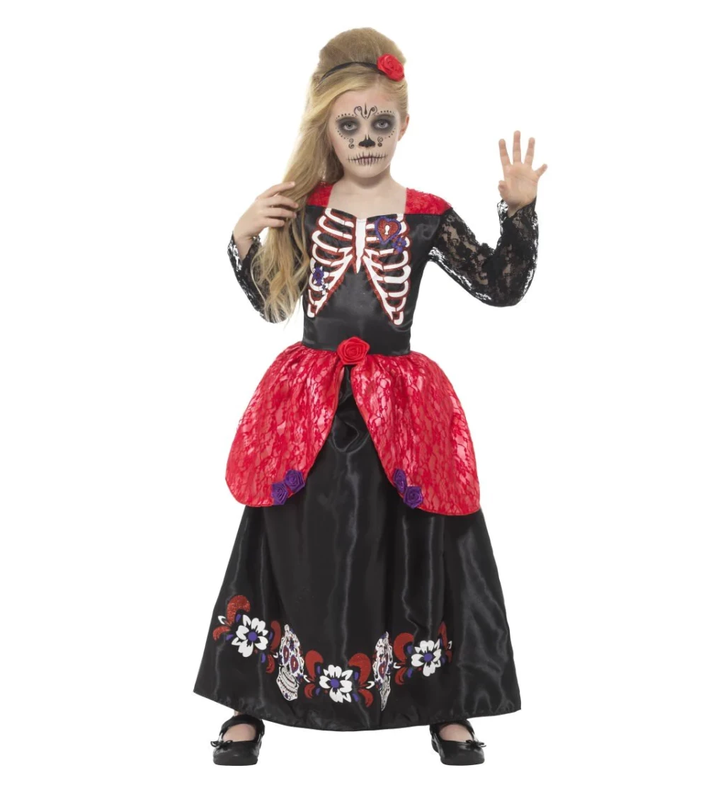 Childs Deluxe Day of the Dead Girl Costume