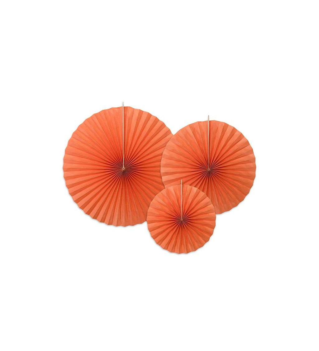 Závěsné rozety - oranžové - 3 ks