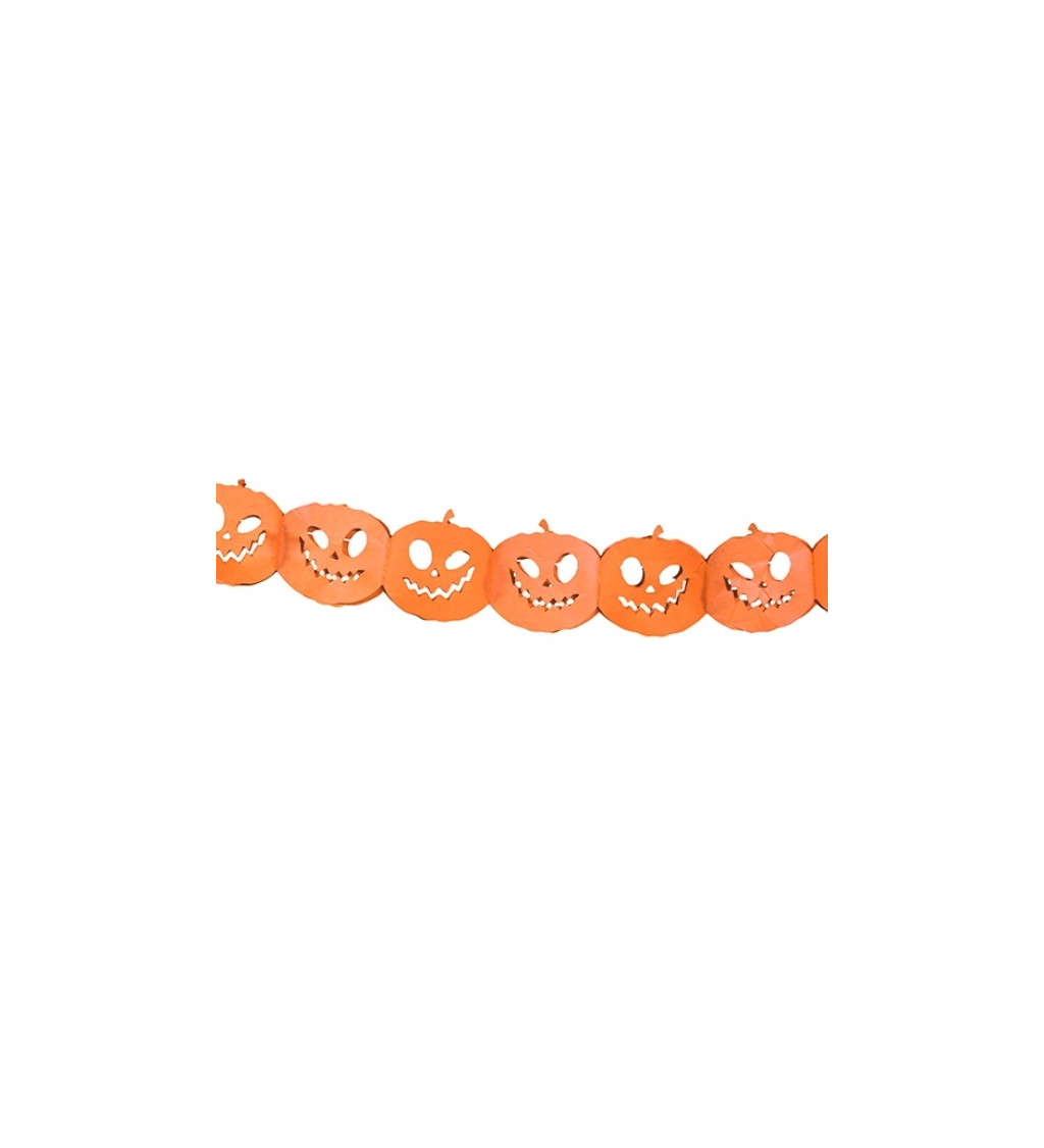 Girlanda papírové dýně - oranžová