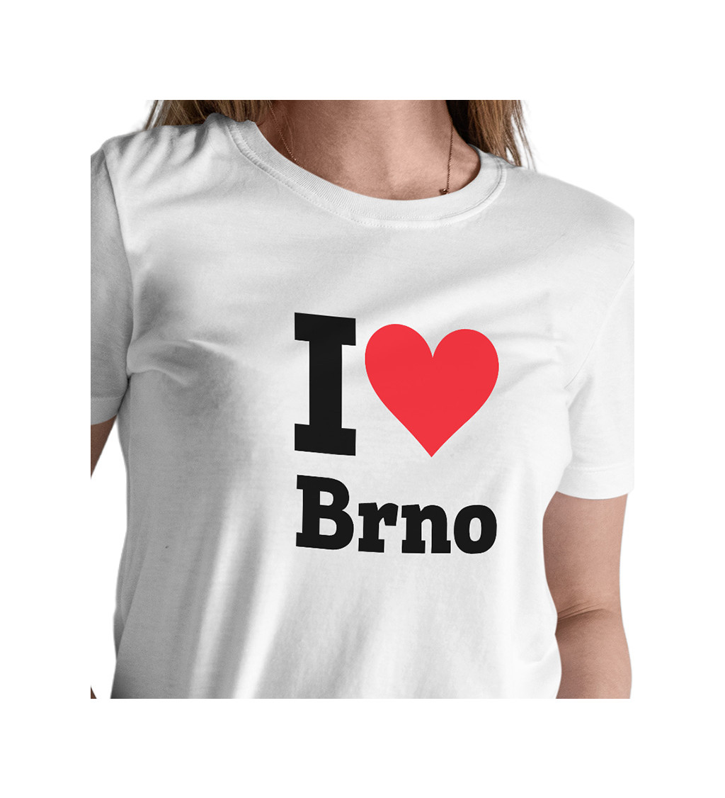 Dámské bílé triko - I love Brno