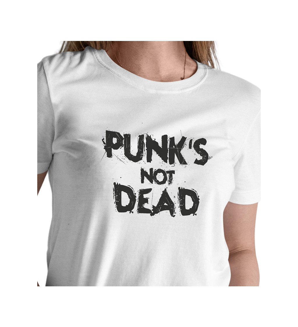 Dámské triko bílé - Punks not dead