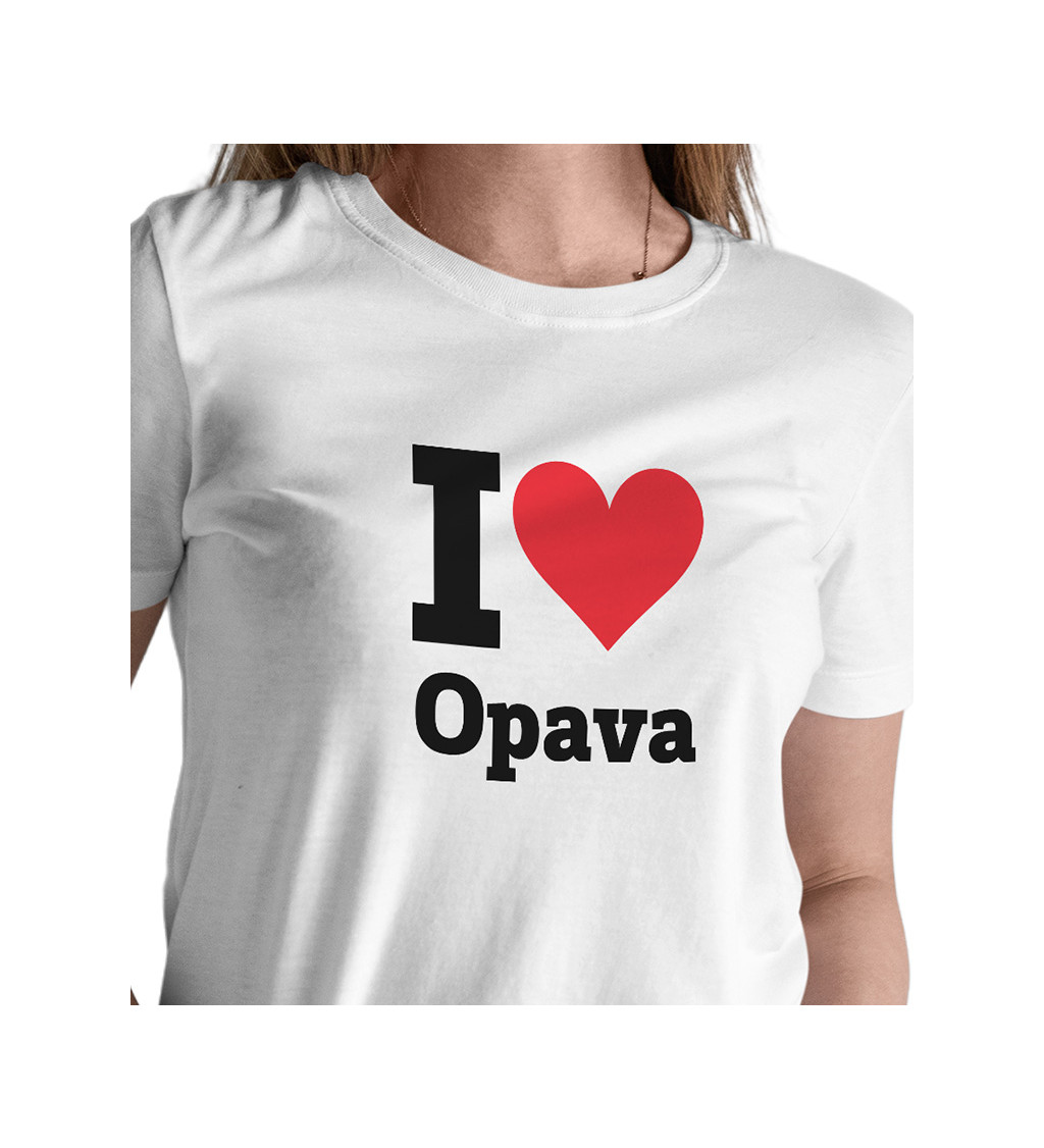 Dámské triko bílé  -I love Opava