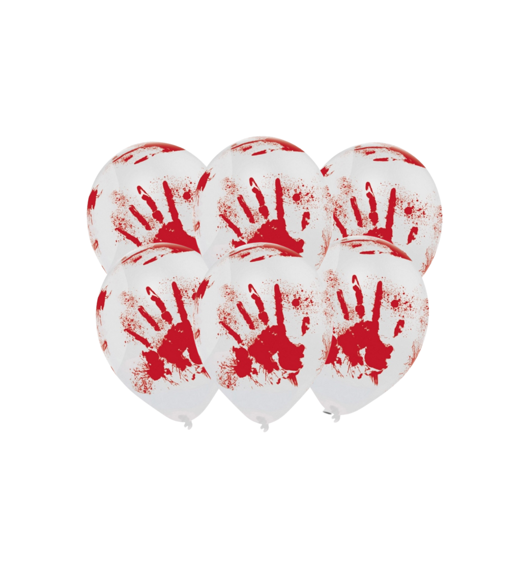 Balónky halloweenské - Krvavé otisky - 6 ks