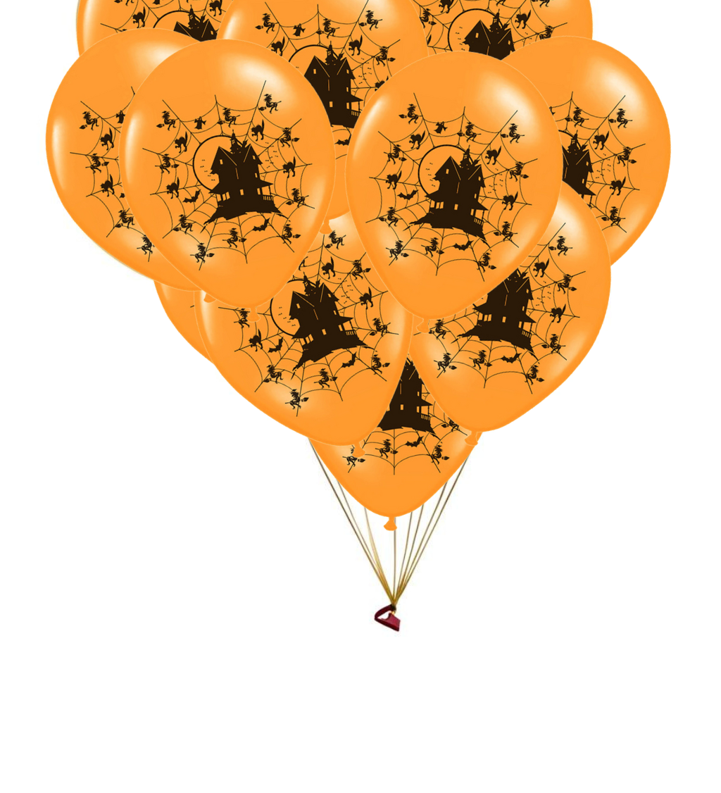 Balónek pastelový oranžový - Strašidelný dům - 50 ks