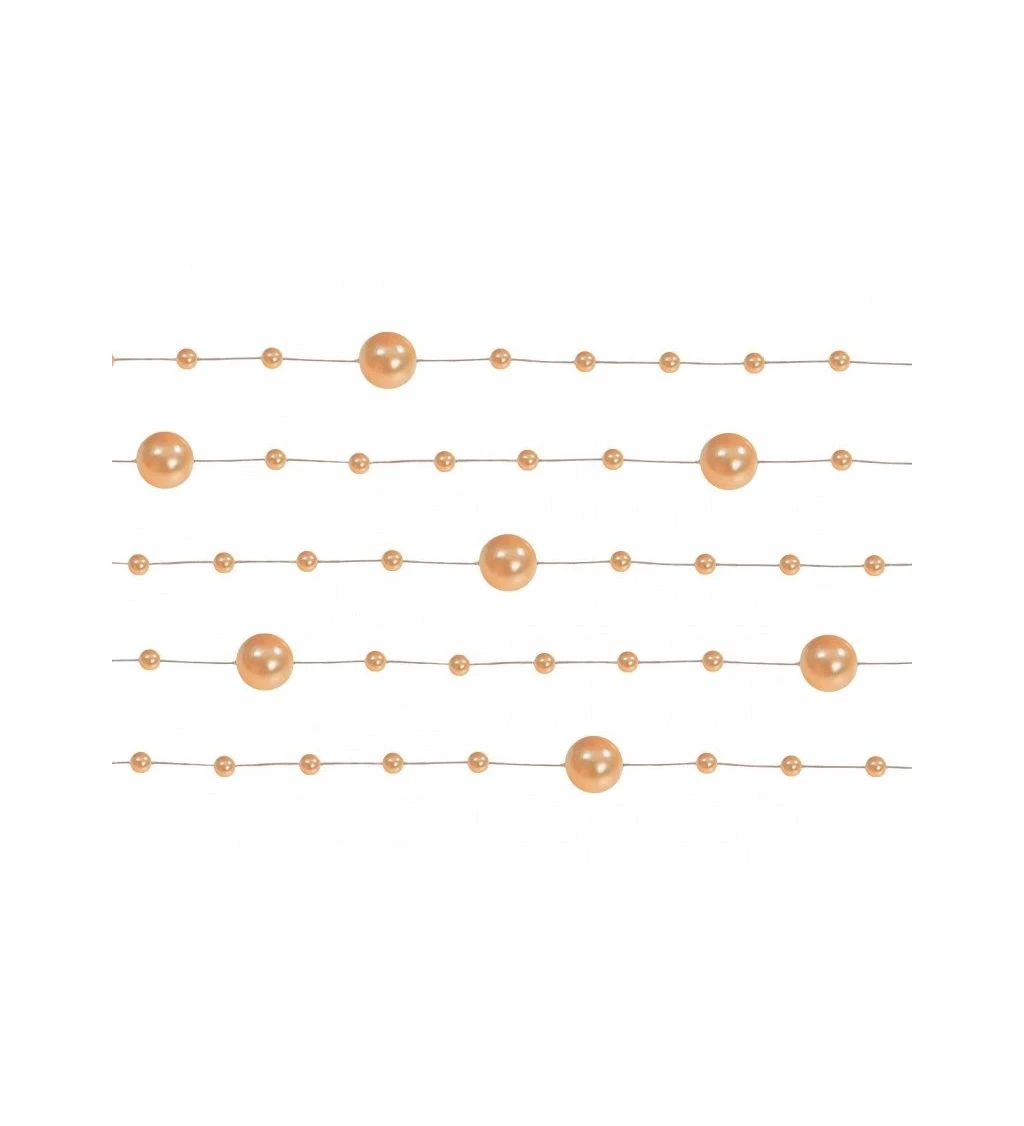 Girlanda - perličky - oranžová