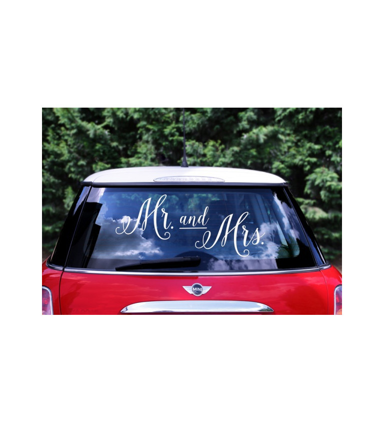 Samolepka na auto Mr. a Mrs