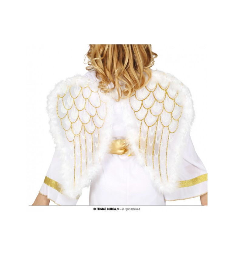 Zlato-bílá dětská andělská křídla