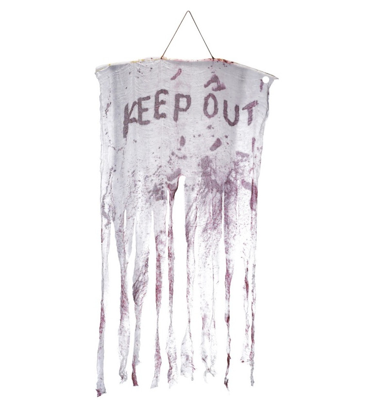 Dekorace krvavý závěs - Keep out