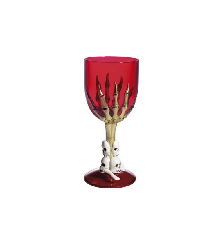 Strašidelný pohár na víno - červený
