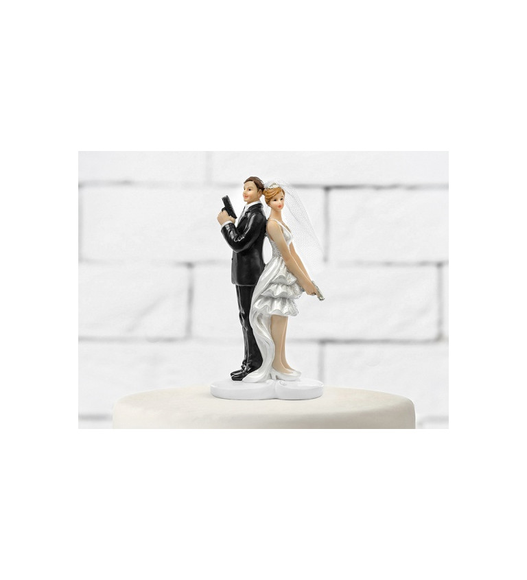 Figurky na svatební dort - pistole