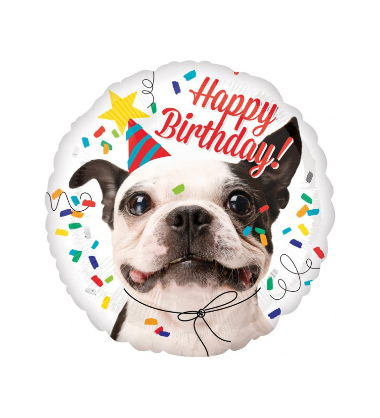 Foliový balonek "Happy Birthday Dog"
