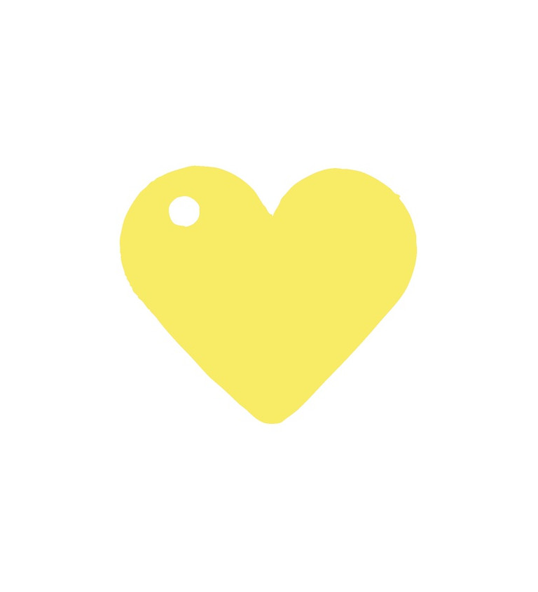 Jmenovka srdce - žlutá