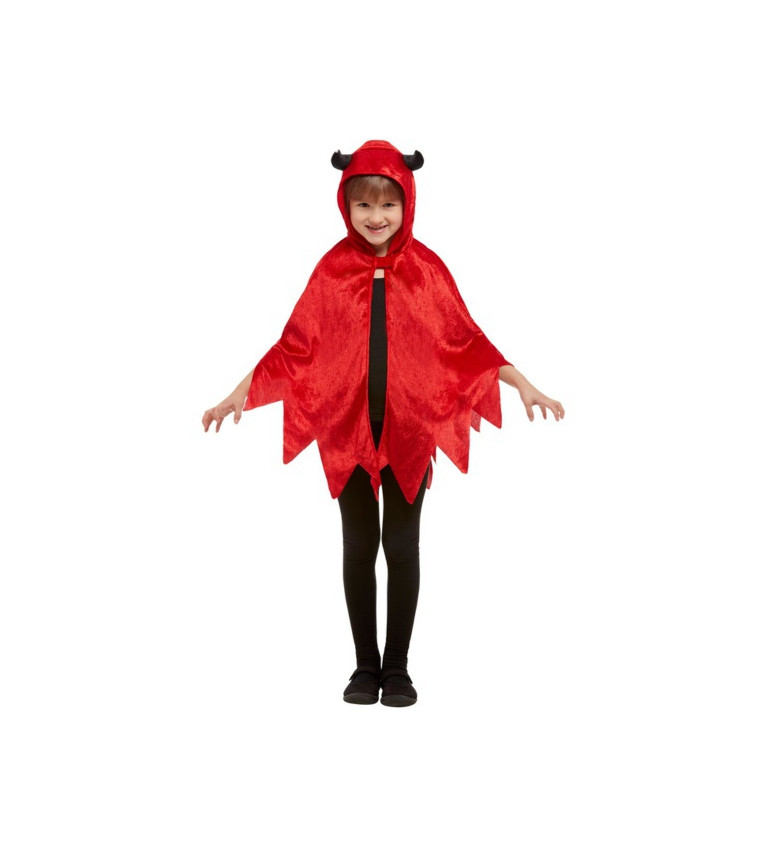 Dětský červený plášť - čertík