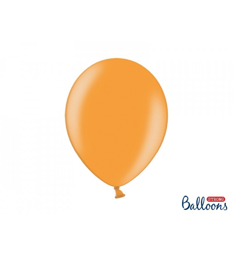 Balónek metalický - oranžový - 10 ks