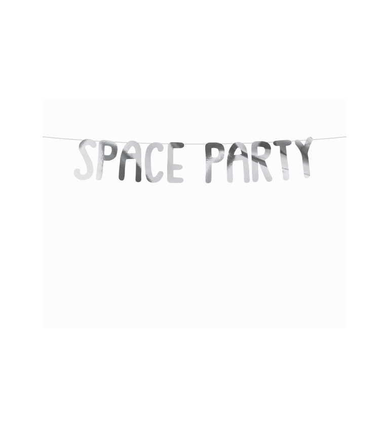 Girlanda Space Party stříbrná
