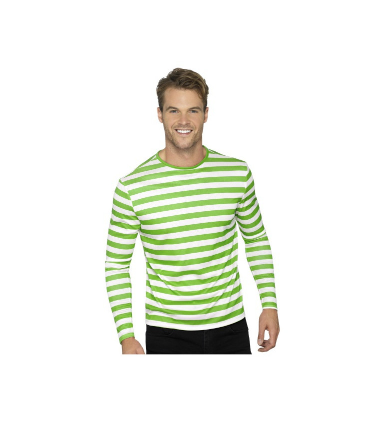 Zelené trička s pruhy