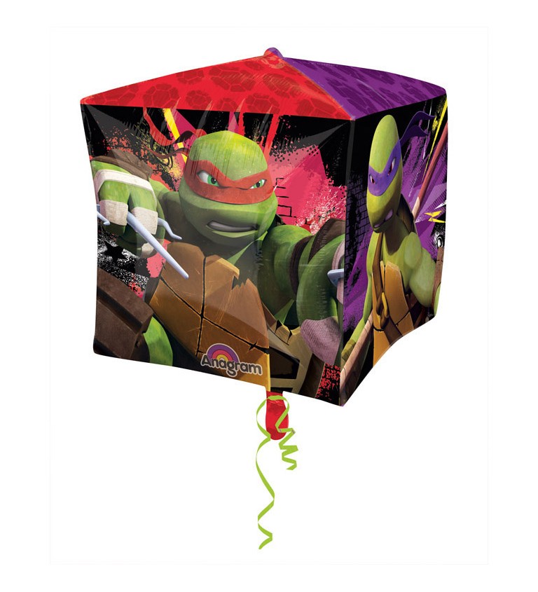 Fóliový balónek krychle - Želvy Ninja