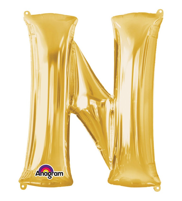 Nafukovací fóliový balónek zlatý - N