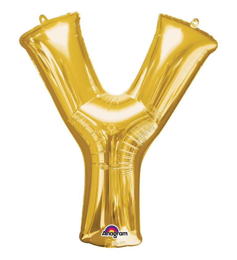 Nafukovací fóliový balónek zlatý - Y